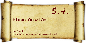 Simon Arszlán névjegykártya